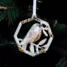 Set of Christmas tree toys with rose quartz "New Year's" collection "Stories" 6 pcs